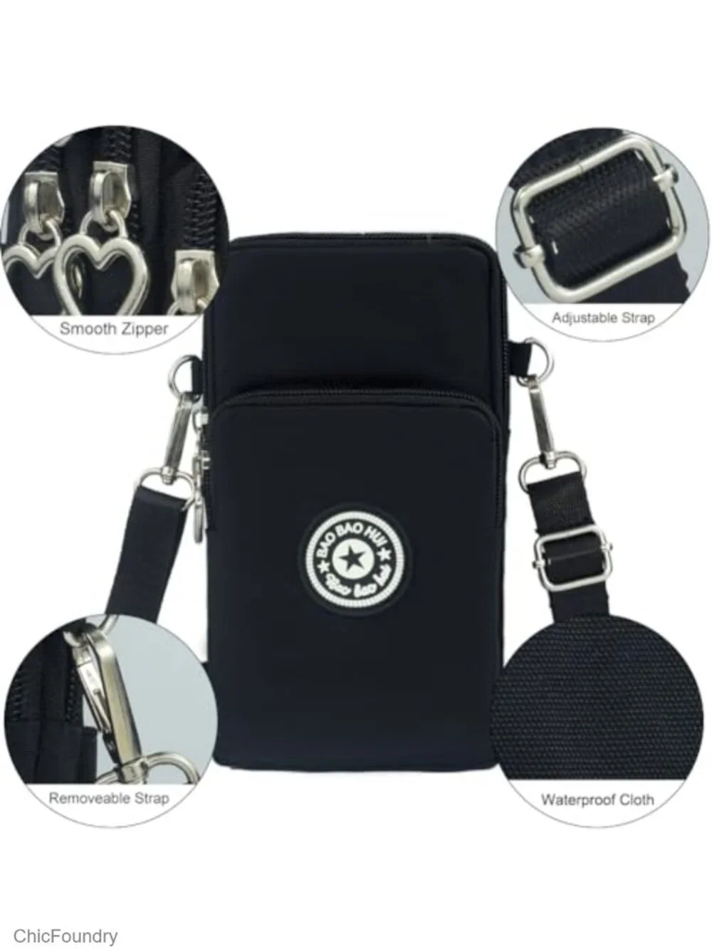Mini Nylon Crossbody Cell Phone Purse Shoulder Bag Adjustable Strap